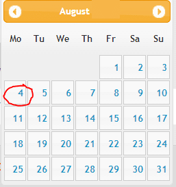plaatje dag en datum oefening Mo August 4
