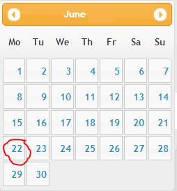 plaatje dag en datum oefening Mo June 22