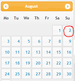 plaatje dag en datum oefening Su August 2