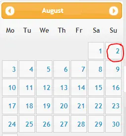 plaatje dag en datum oefening Su August 2