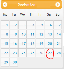 plaatje dag en datum oefening  Sa September 27