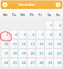 plaatje dag en datum oefening Mo November 3