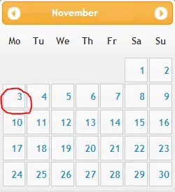 plaatje dag en datum oefening Mo November 3