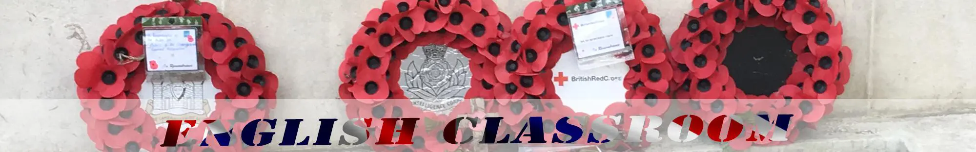 red poppies wreath header english classroom
